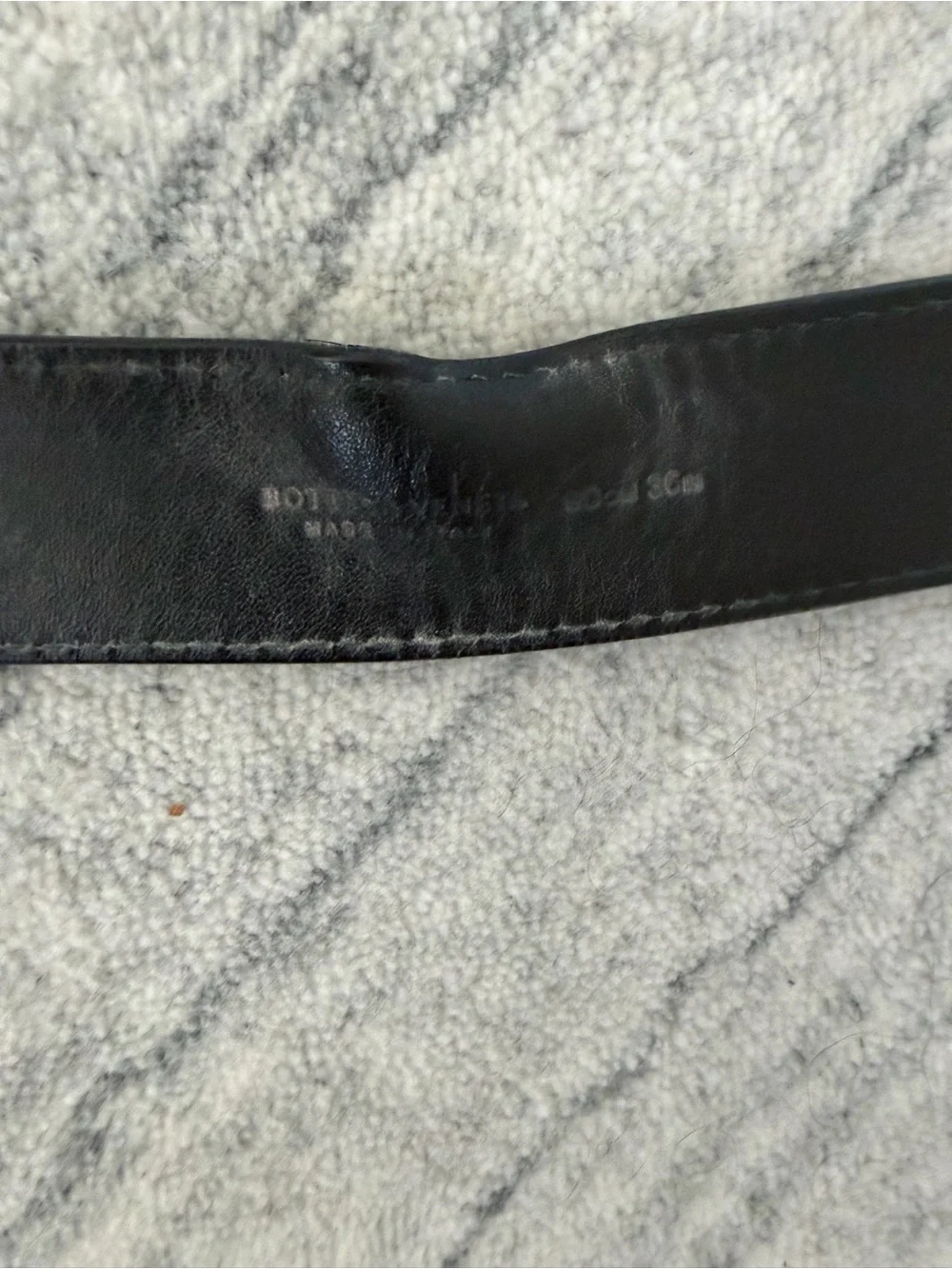 Bottega Veneta Men's Matte Black Woven-Loop Leather Belt